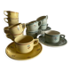 Coffee cups, new earthenware factory of Givors, old