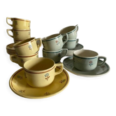 Coffee cups, new earthenware factory of Givors, old