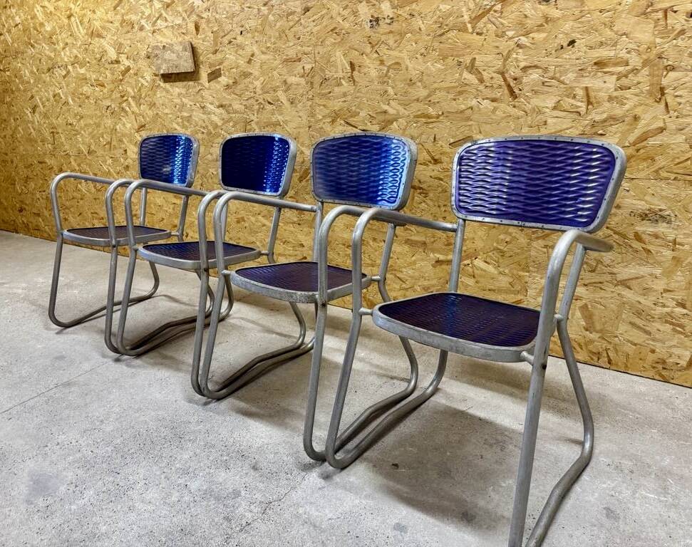 Set of 4 Gaston Viort armchair chairs