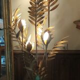 Design floor lamp golden leaves