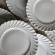 6 assiettes plates vintage porcelaine blanche torsadée Limoges Haviland