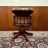 English Brown Chesterfield Captain Chair