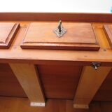 Rustic buffet in Louis XV-Regency style, dovetailed, cherry wood finish, solid wood.