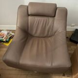 Fauteuil en cuir marron