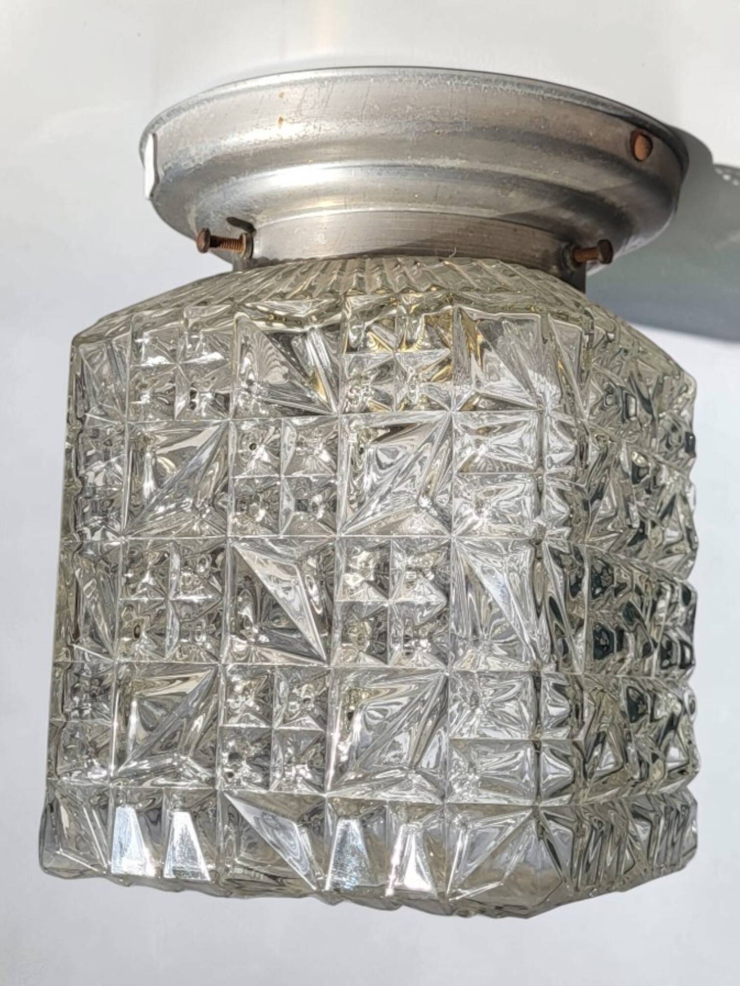 1950s glass ceiling light