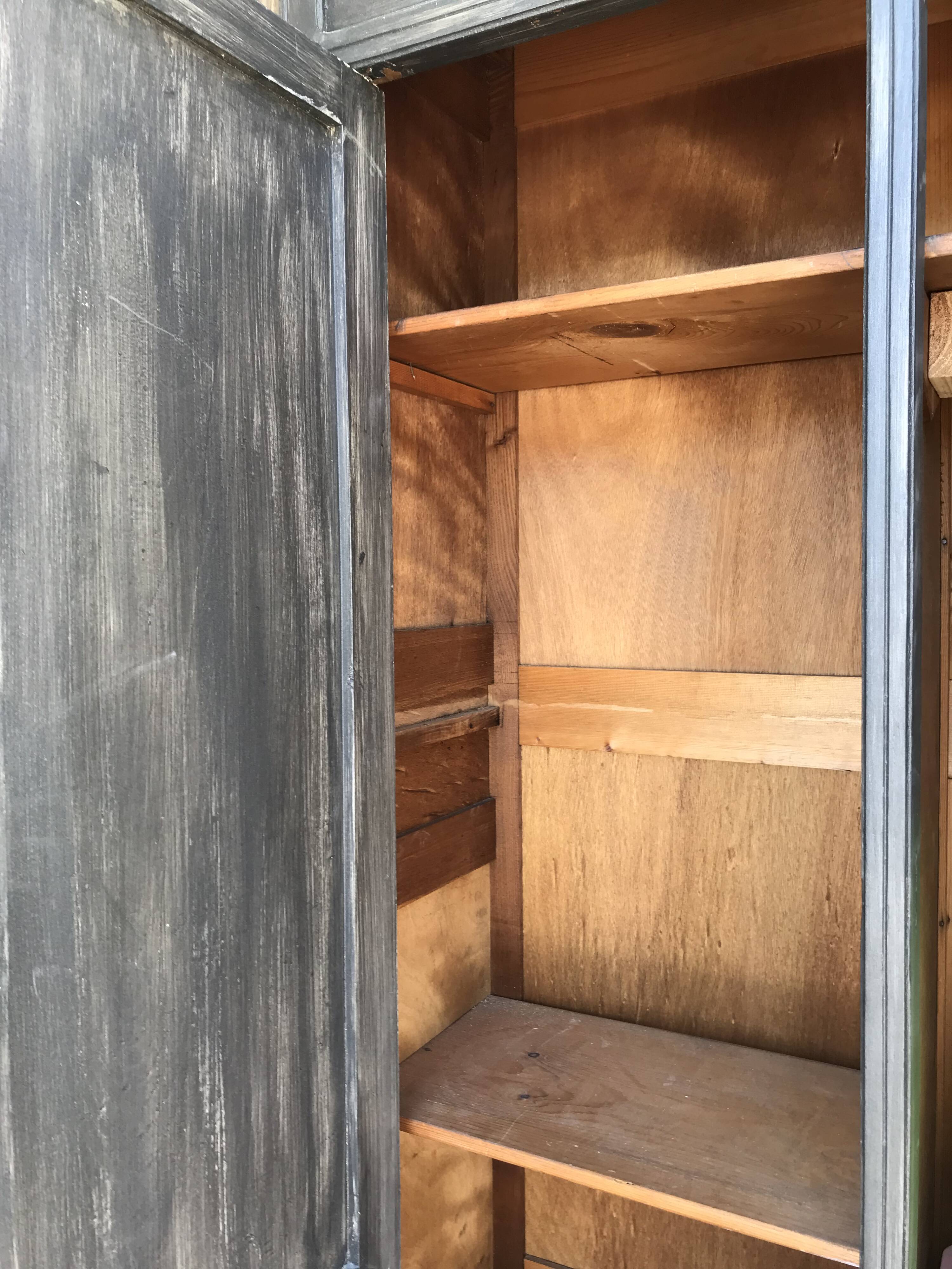 Vintage cabinet repainted in grey