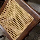 Solid carved walnut stool, early 1900s