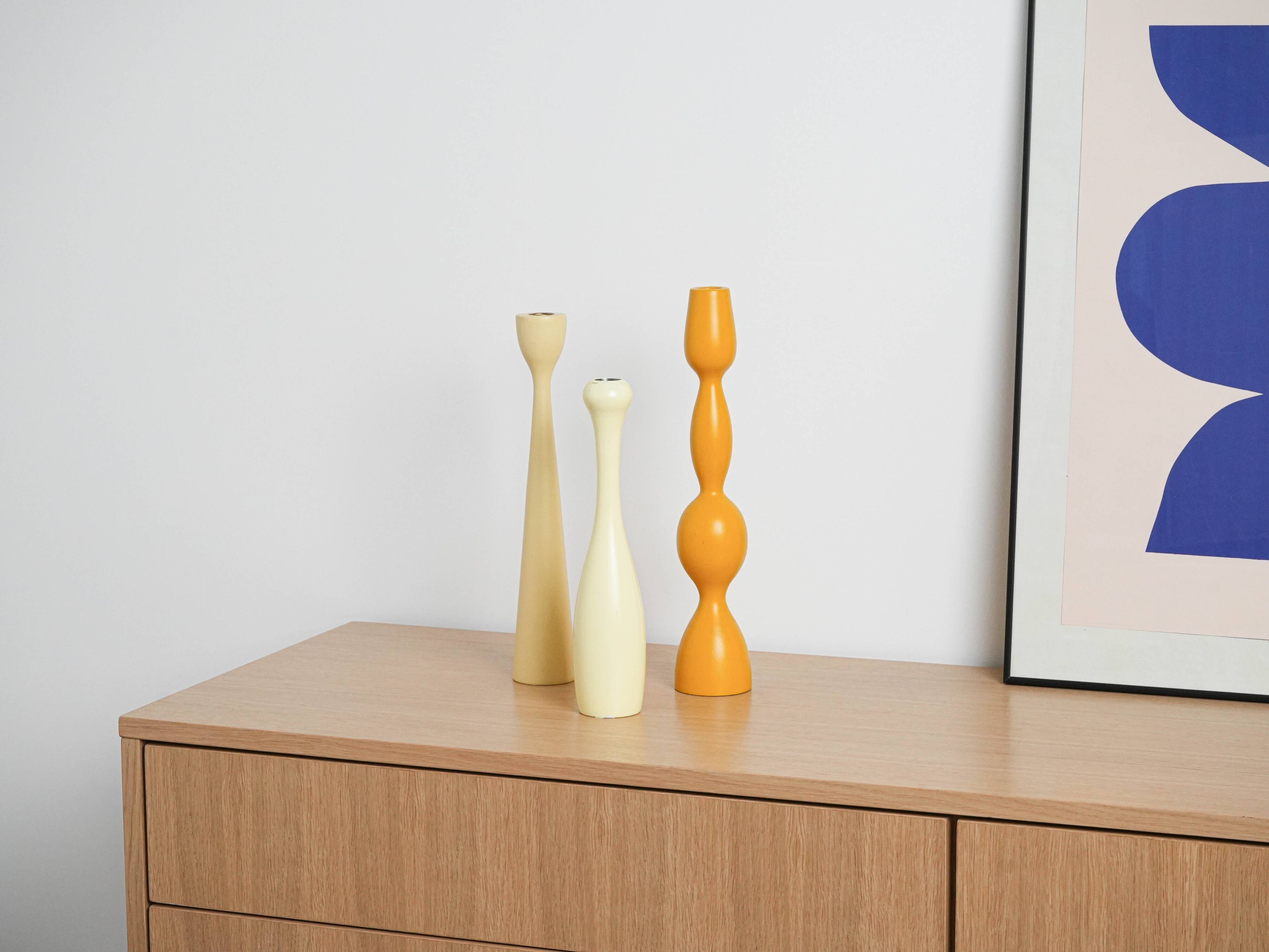 Pastel-colored candlestick, Danish design, 1970s, made in Denmark