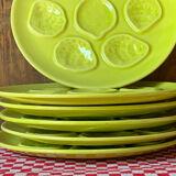 Anise green oyster plates Niderviller 1960