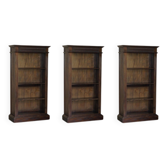 X3 vintage open libraries carved in Jacobean style