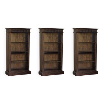 X3 vintage open libraries carved in Jacobean style
