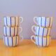 Service of 6 80s coffee cups