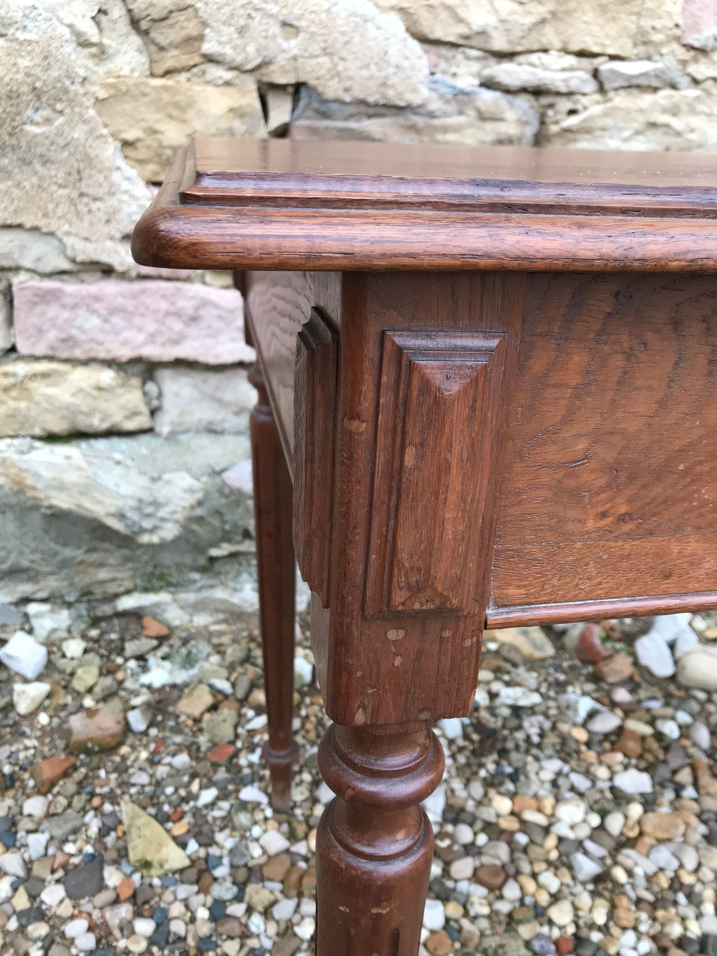 Bureau table à écrire plat chêne 1900
