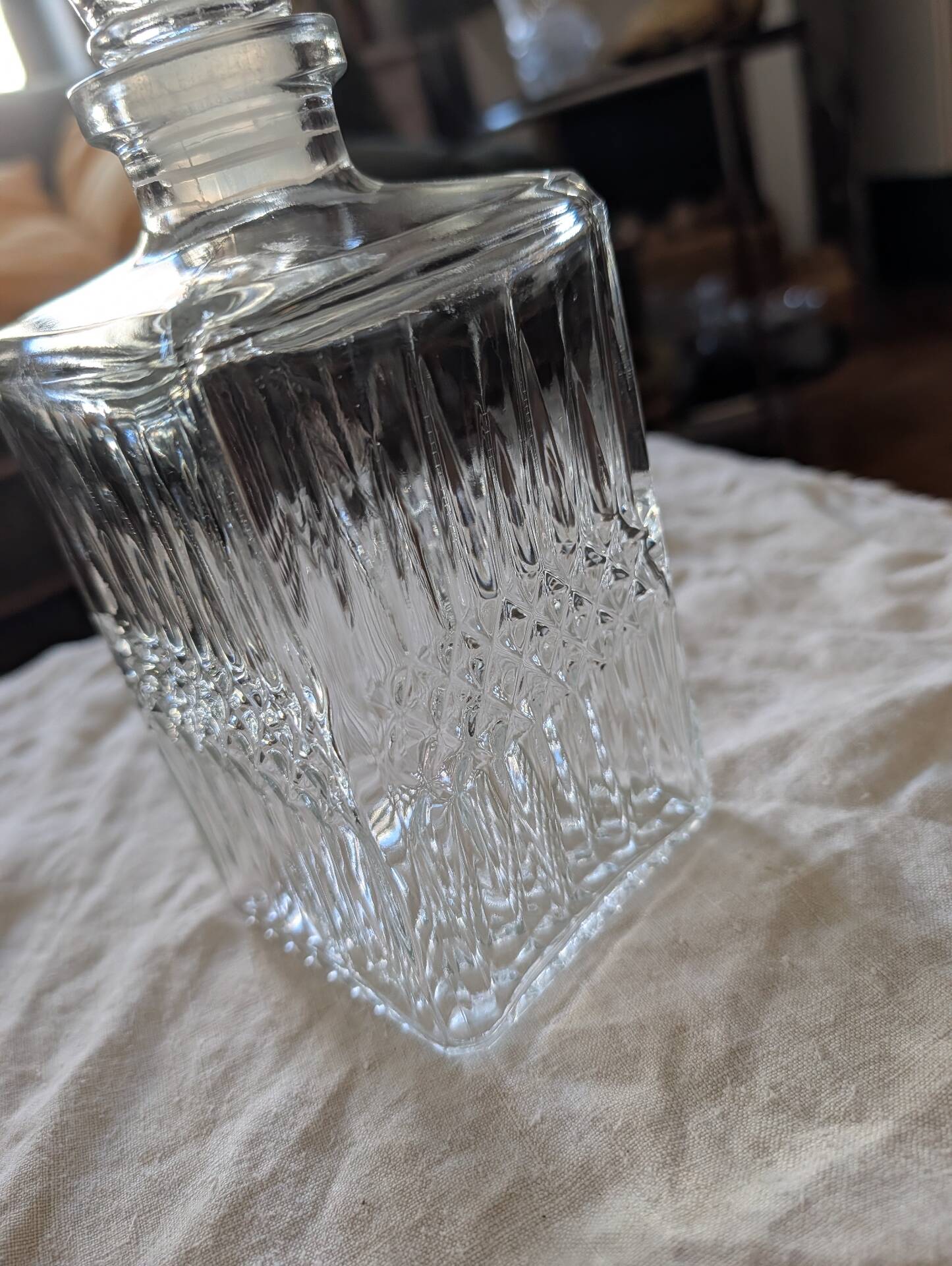 Moulded glass whisky carafe – 1970s