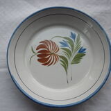 Set de 2 assiettes calotte faience anciennes decor floral