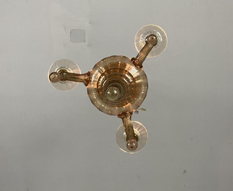 Murano glass lantern mordoré, three arms of light