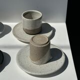Modular Indonesian ceramic tableware service (6 elements + cups)