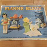 Affiche lithographiée flamme bleu
