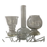 Trio de vases vintage en verre