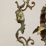 Vintage Patinated Bronze Figural Pendant Lamp