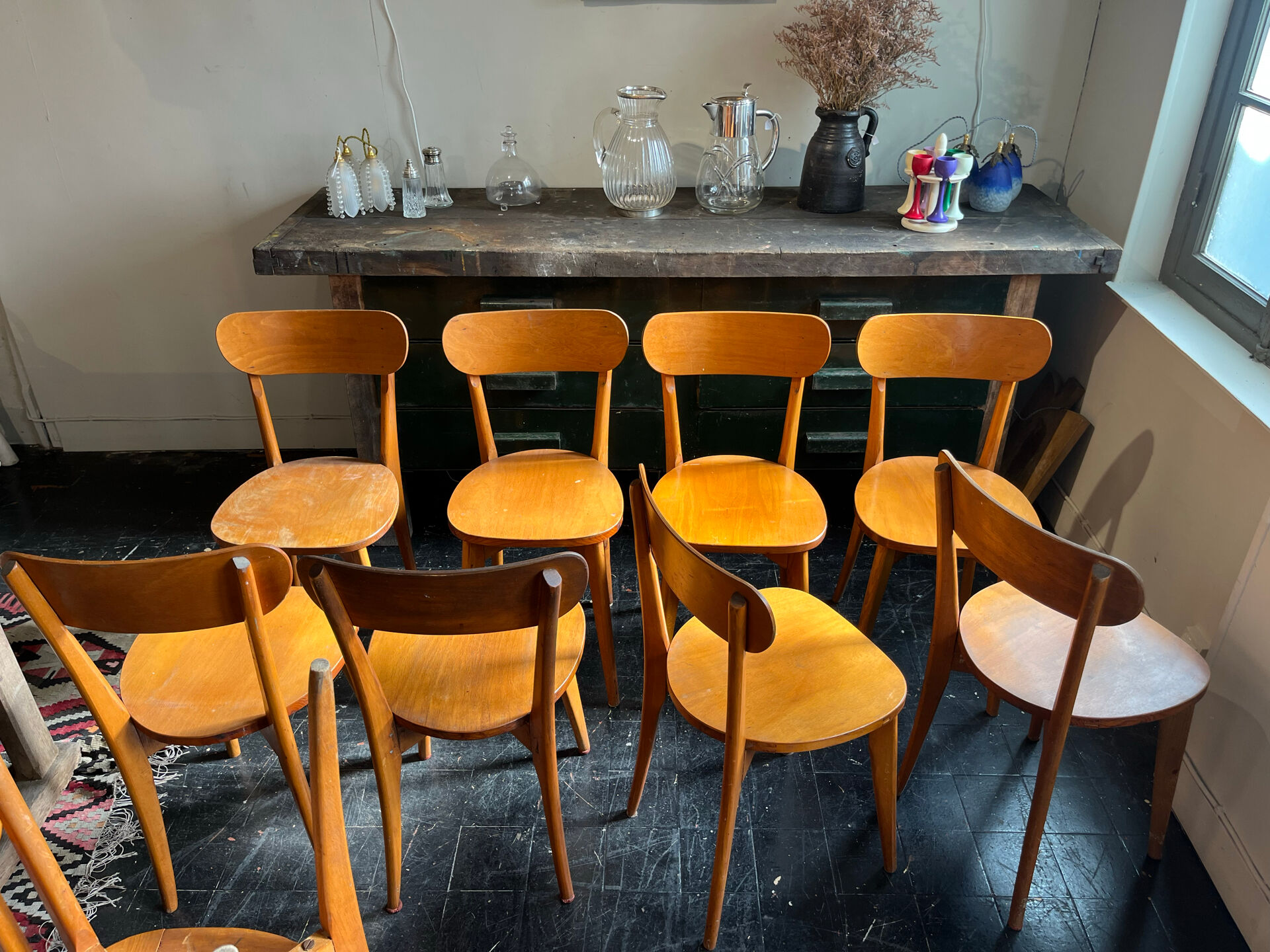 Set of 10 bistro chairs
