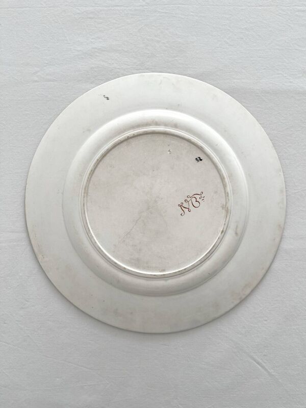 Plat rond terre de fer polychrome ''Nella'' Jules Vieillard Bordeaux