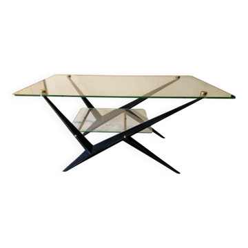 Angelo Ostuni - Coffee table with double glass top - Design 1950