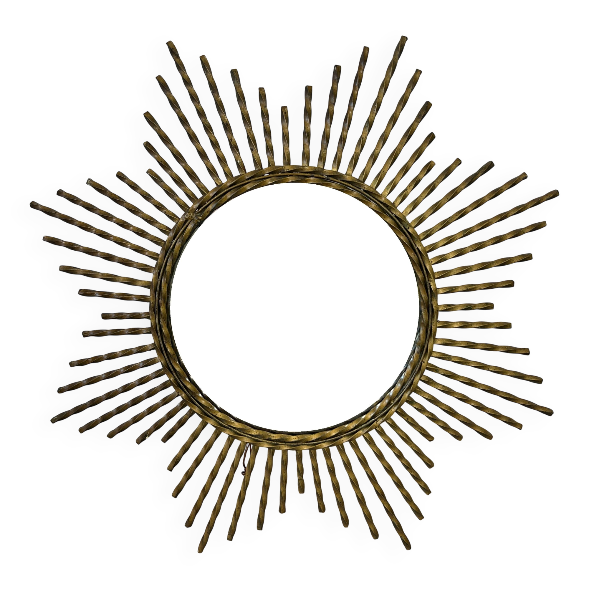 Wrought iron sun mirror
