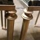 Pair of vintage brass and green marble side tables