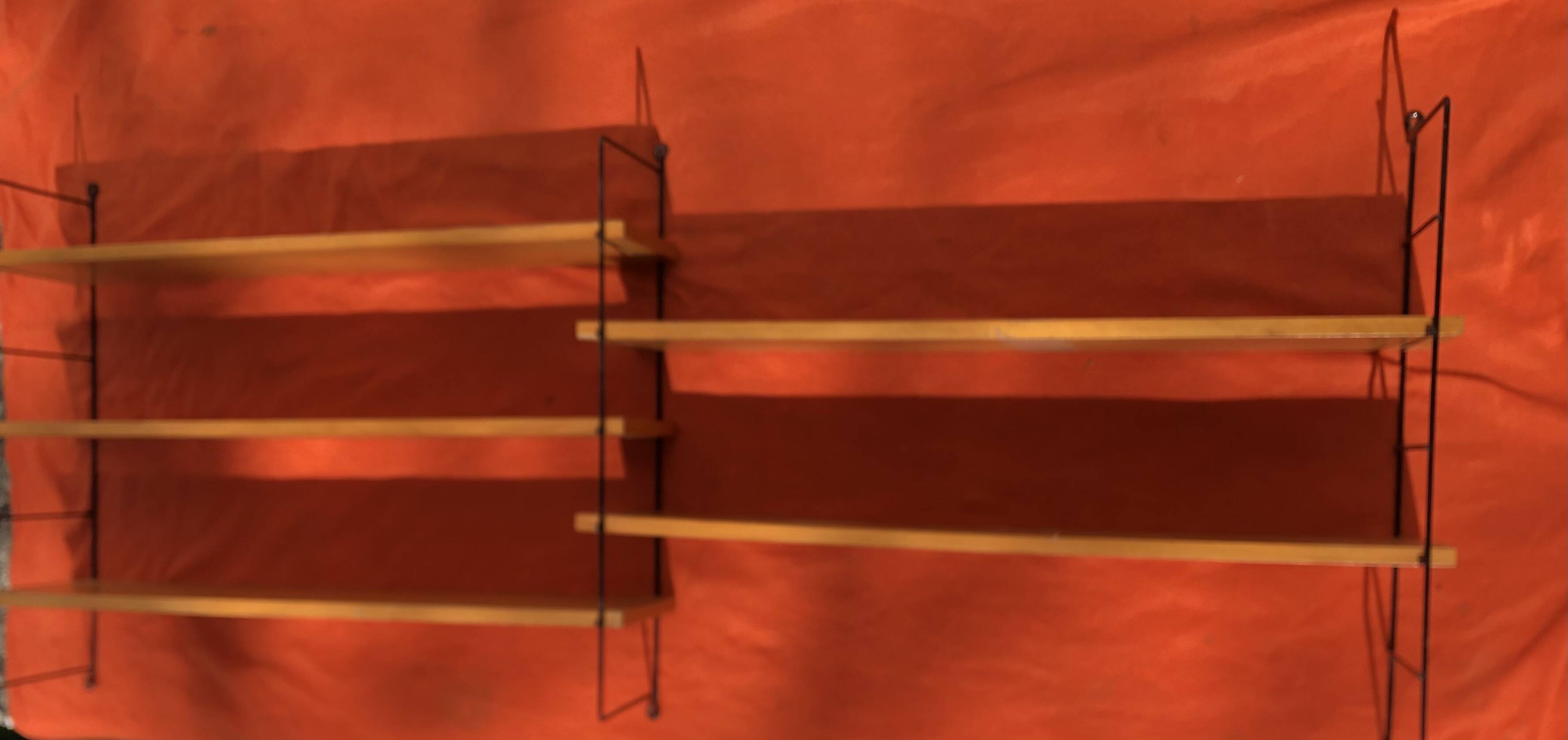 String double wall shelf from the 60s