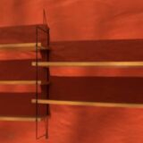 String double wall shelf from the 60s