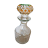 Bottle glass with colorful chiseled cap vintage