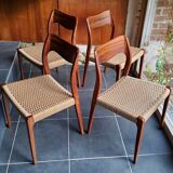 4 rosewood chairs by Niels Otto Møller model 71, Denmark 1950