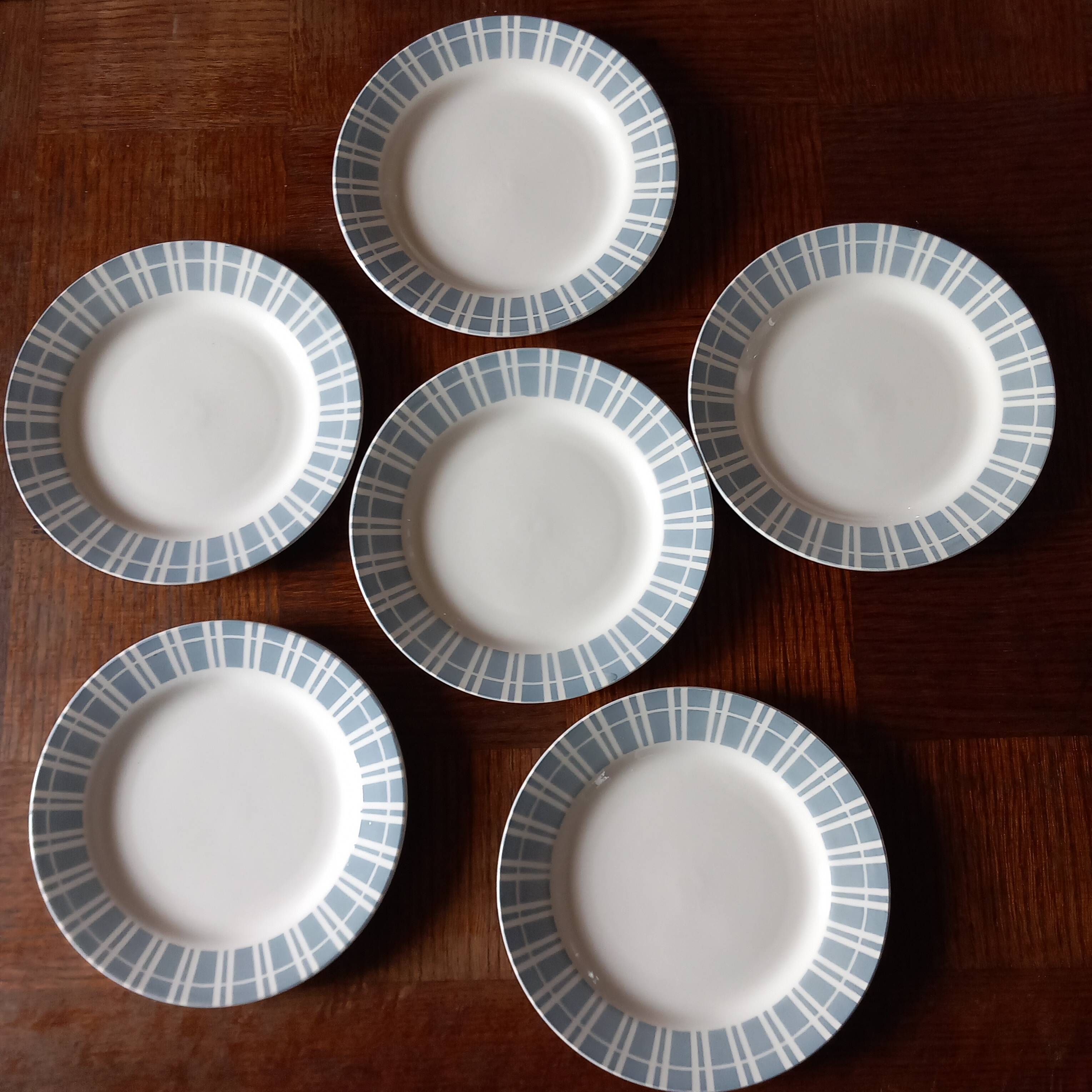 Set of 6 Digoin dessert plates
