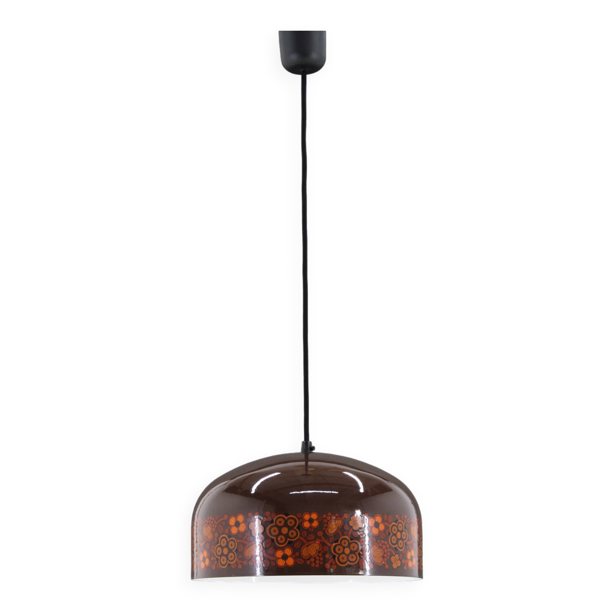 1970s Pendant Lamp with Floral Motiv, Czechoslovakia
