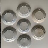 Ensemble de sept assiettes plates en porcelaine anglaise Johnson Bros