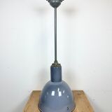 Industrial grey enamel ceiling lamp from Elektrosvit, 1950s