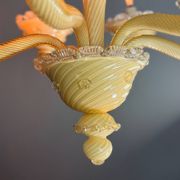 Lustre vénitien en verre de Murano jaune, vers 1950