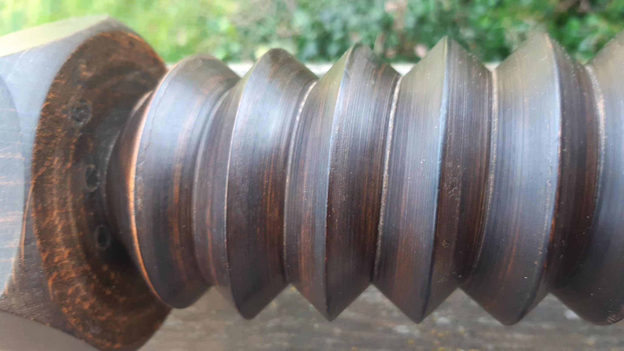 Lampe bois tourné art déco