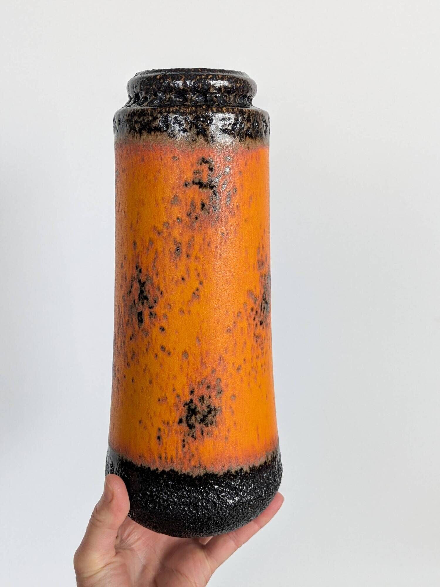 Vintage Scheurich fat lava vase, model 206, West German ceramic.