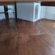 Oak table top with tempered glass legs – in perfect condition.