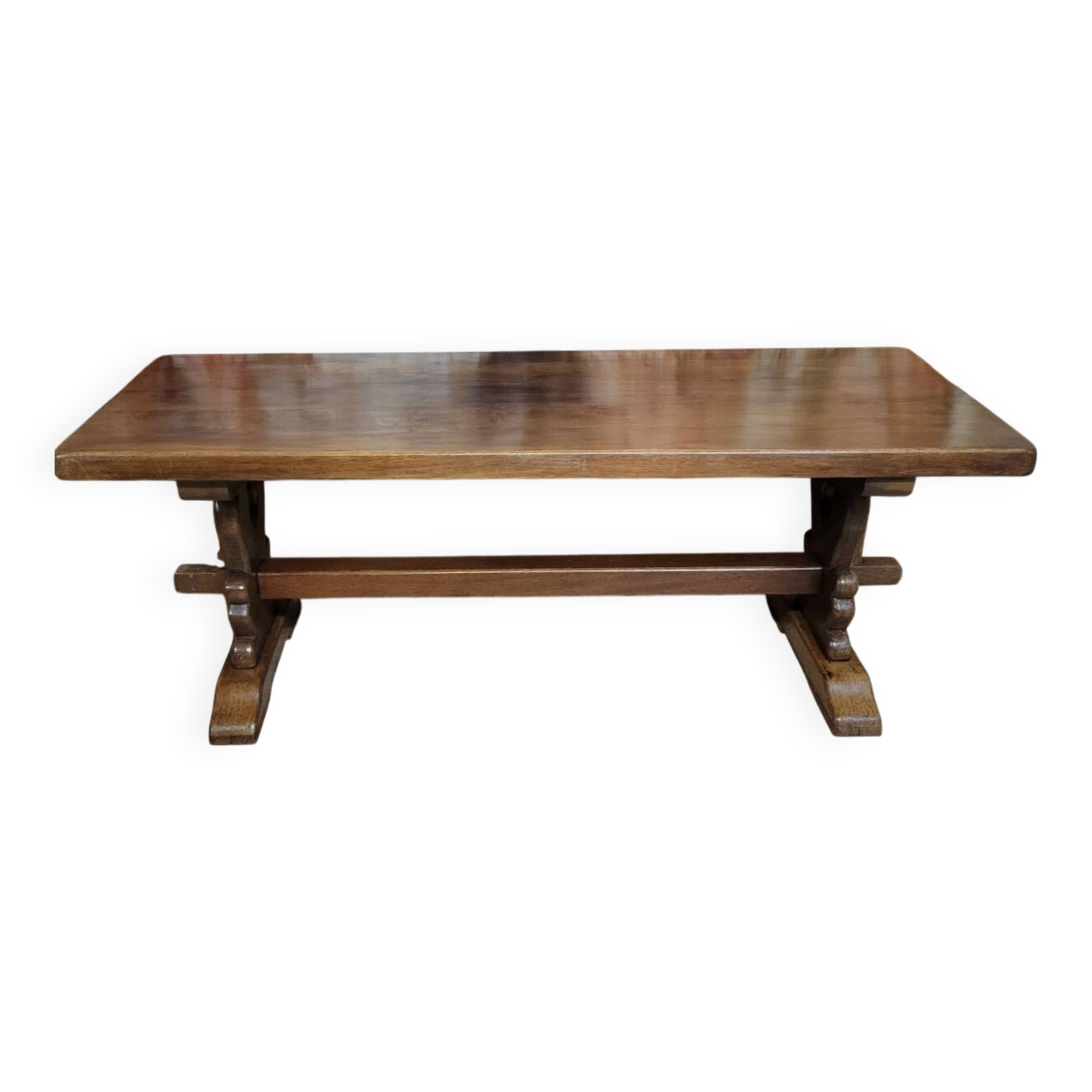 farmhouse or monastery table in solid oak, early 20th century
