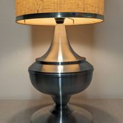 Space age XL living room lamp in brushed aluminium, France circa 1970.