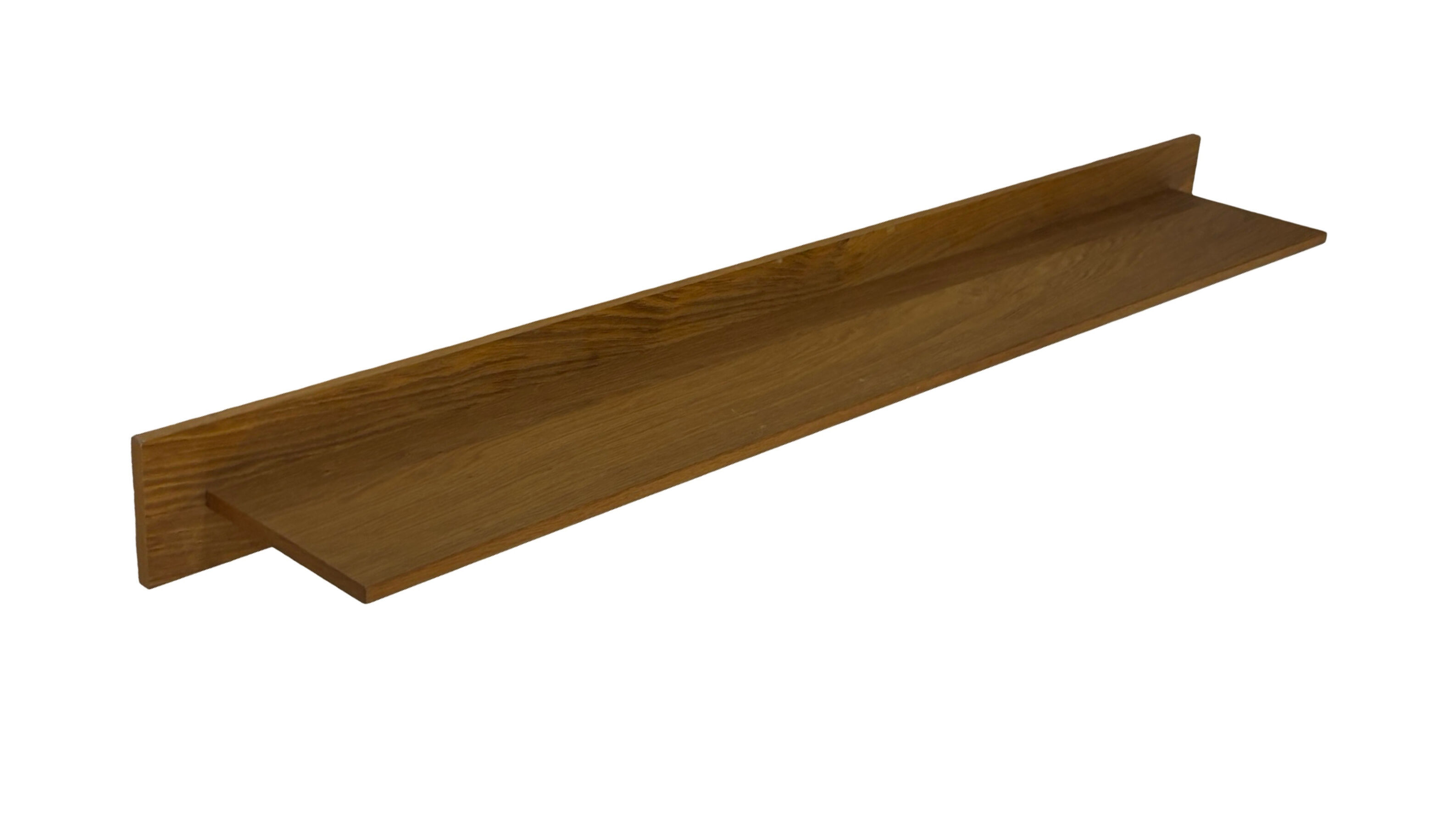 Vintage oak wall rack book shelf wood minimalist 80's design.
