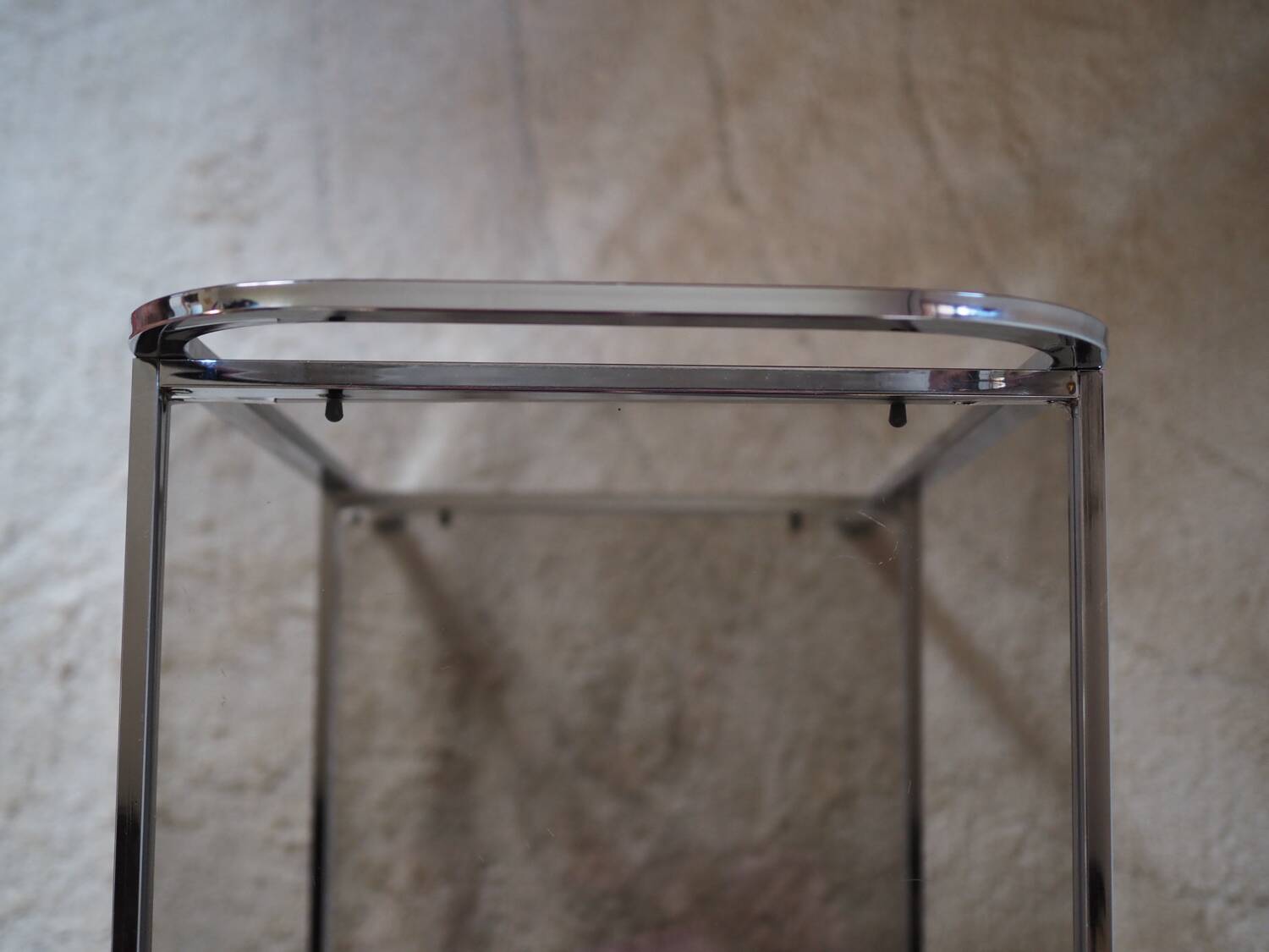 Vintage chrome metal saddle