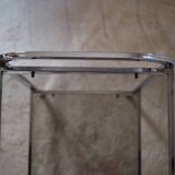 Vintage chrome metal saddle