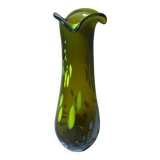 Vintage Modern Glass Vase Budveszel Gyula Hungary 1990s