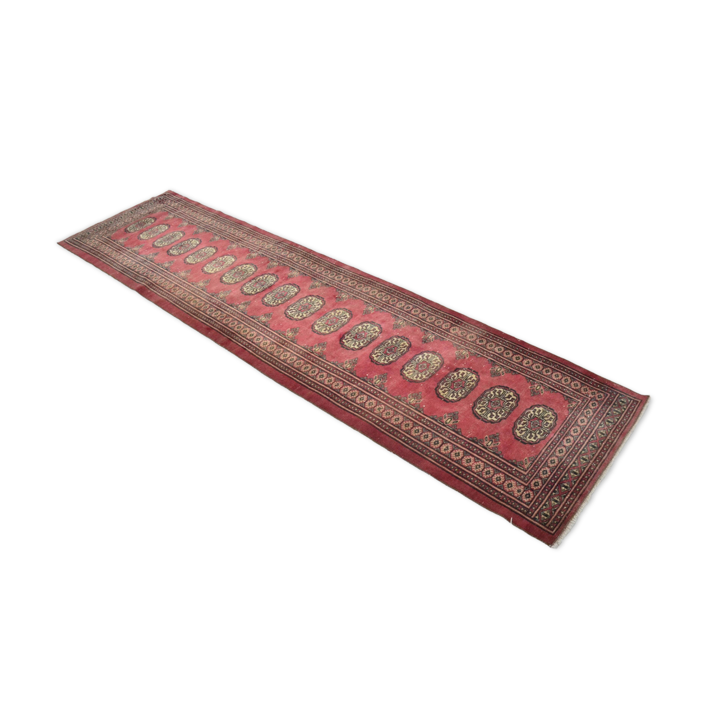 Tapis de couloir turc en laine rouge