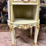 Pair of Italian lacquered wood bedside tables, early 20th century. Louis XV style