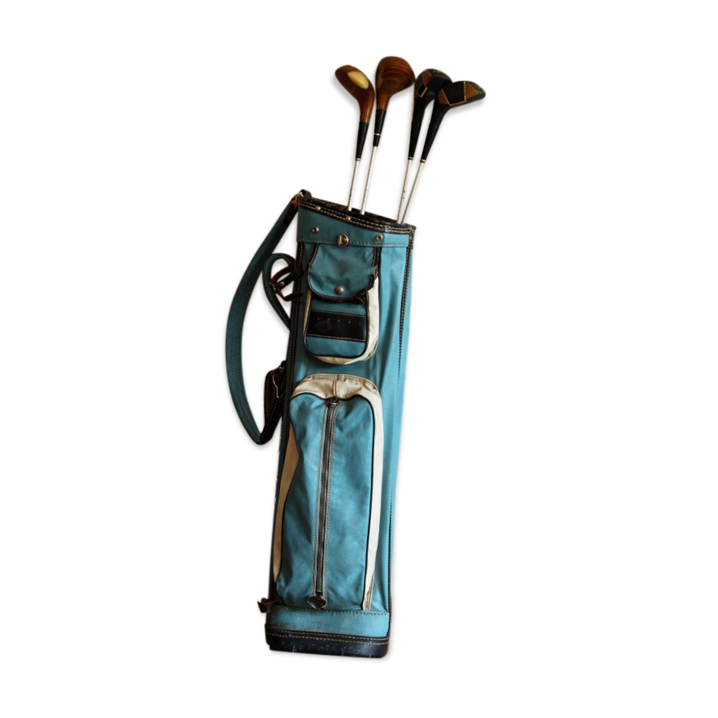 Sac de golf Burton et clubs vintage